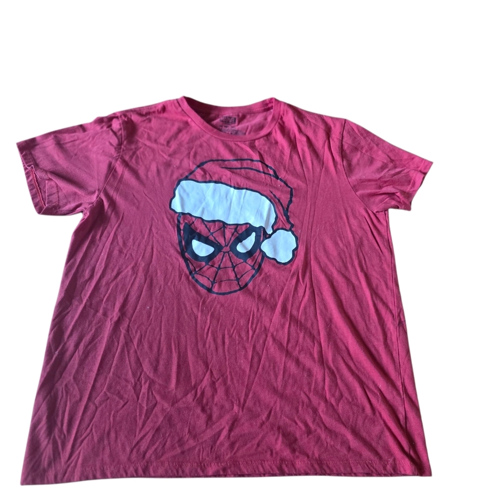 Marvel Santa Spiderman Red T Shirt Size 2X